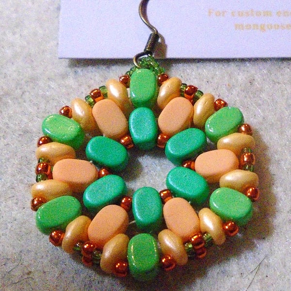 Hexagonal bead earrings (customisable)