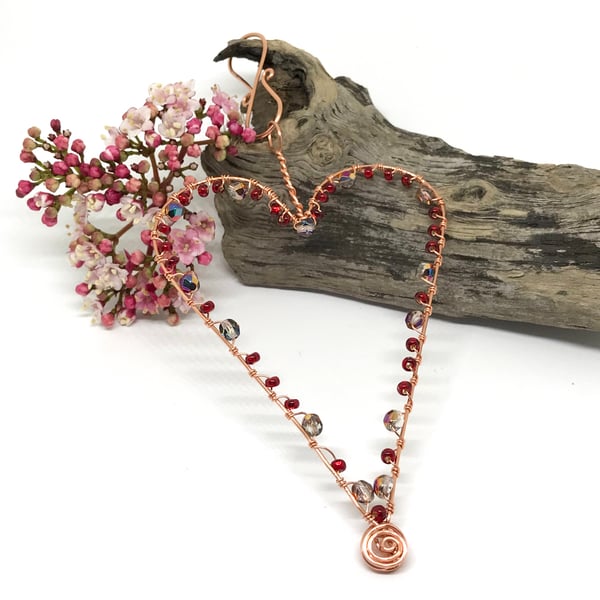 Heart Decoration, Copper Heart, Gift for Her,  