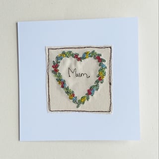 Embroidered Heart Mother's Day Card