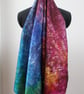 Silk hand dyed scarf, shawl or wrap - rainbow - Image 2