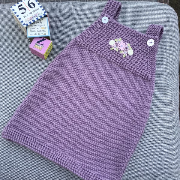 Hand Knitted Cashmere Blend Baby Pinafore Dress 3-6 Months 