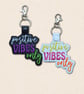 Positive Vibes Only Keyring - Positive Faux Leather Accessory