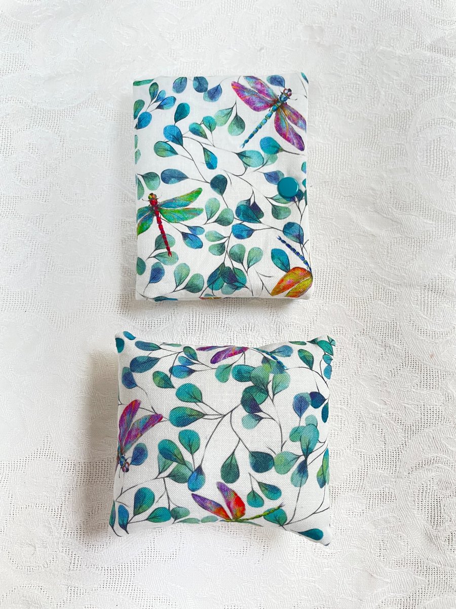 Sewing needle case book and pin cushion set