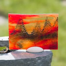 "Red Sky" -  A Fused Glass Picture - 9250