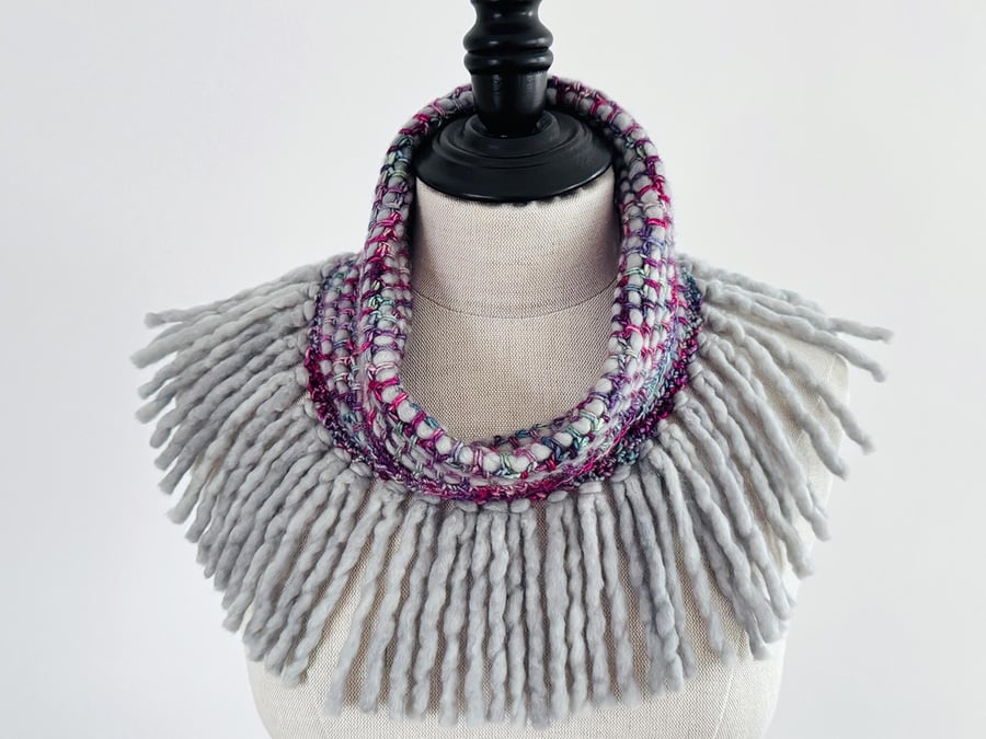 Handmade Silk and Merino Wool Cowl,