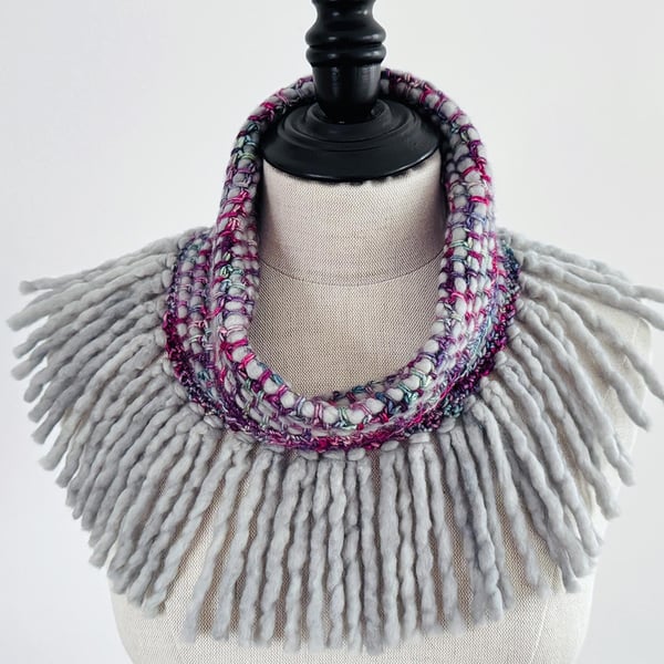 Handmade Silk and Merino Wool Cowl,