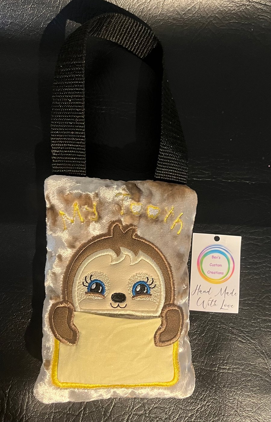 Embroidered Sloth Tooth fairy Pillow, 