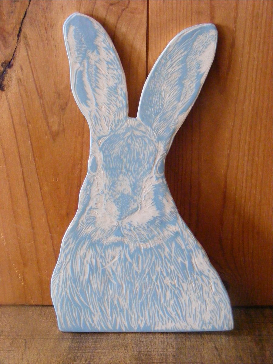 Clover the Hare Ceramic Wall or Plate Stand Decoration 