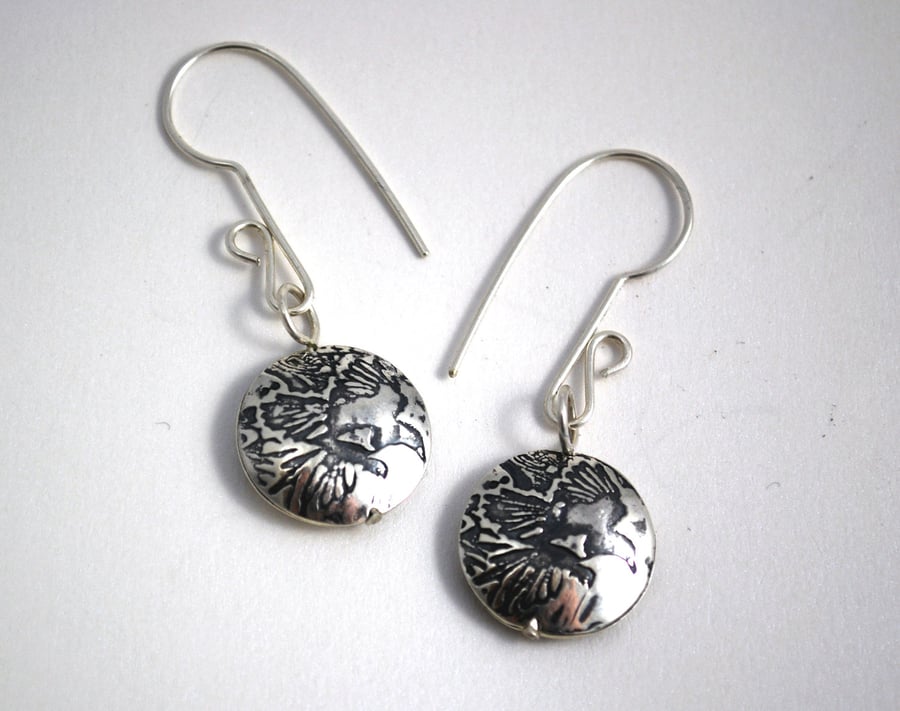 sterling silver magpie capsule drop earrings