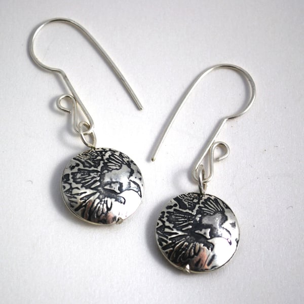 sterling silver magpie capsule drop earrings