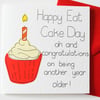 Handmade Birthday Card, Funny birthday card, Happy Birthday card, Happy eat cake