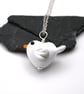 glass seagull pendant necklace - large