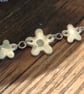 Silver flower pendants with necklace