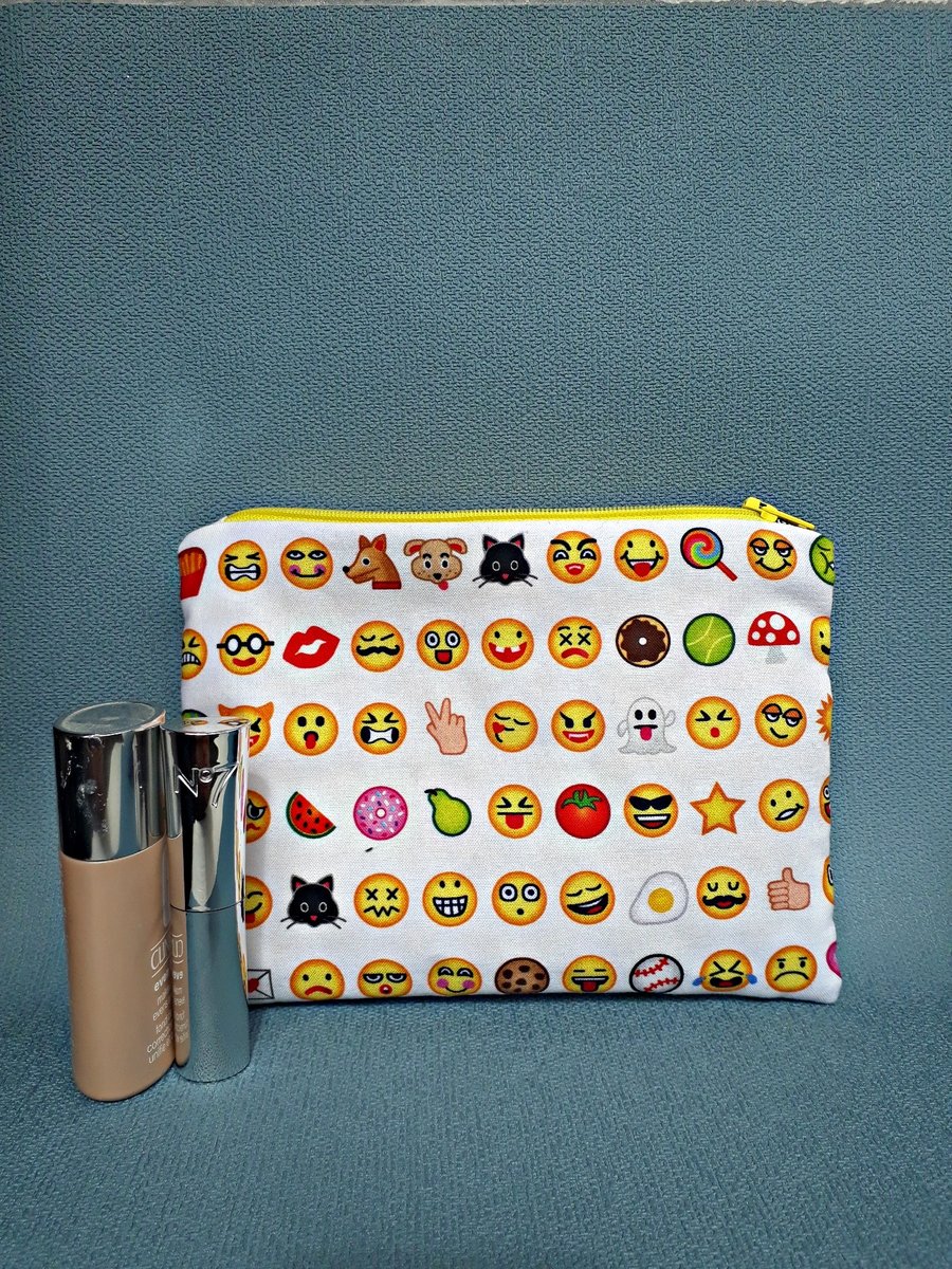 Fabric Bag, large purse, emoji print
