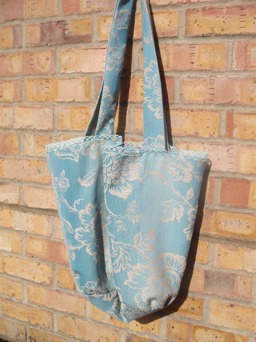 Green and Sand Tote Bag, shopping bag. Free uk delivery.  