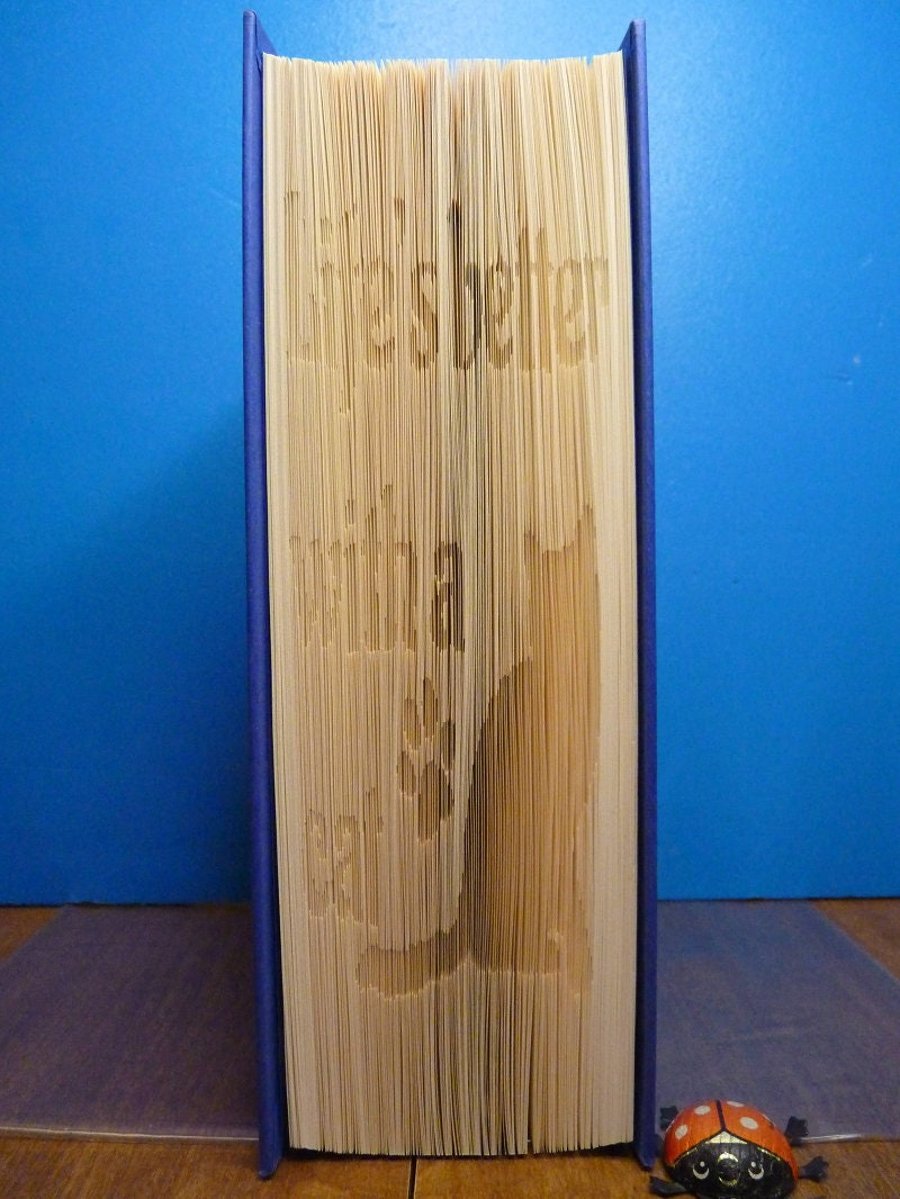 Life's better with a Cat SHADOW CUT & FOLD Book Folding Pattern - EMAILED PDF