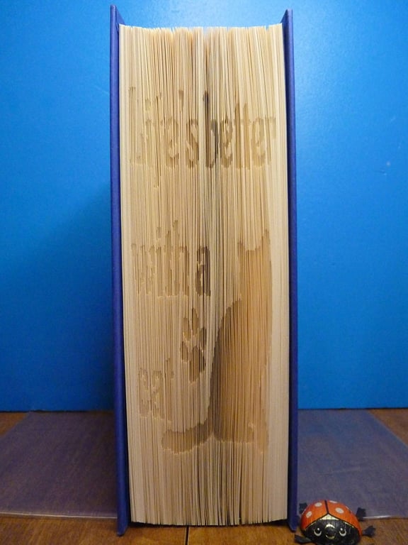 Life's better with a Cat SHADOW CUT & FOLD Book Folding Pattern - EMAILED PDF