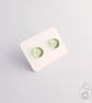 Fused Glass Stud Earrings - Apple Green - Image 1