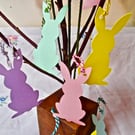 5 x  Assorted Pastel Coloured  Rabbit gift tags