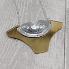 Recycled Aluminium Drink Can Base, Mirrored Gold Acrylic Shape Necklace Pendant