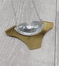 Recycled Aluminium Drink Can Base, Mirrored Gold Acrylic Shape Necklace Pendant