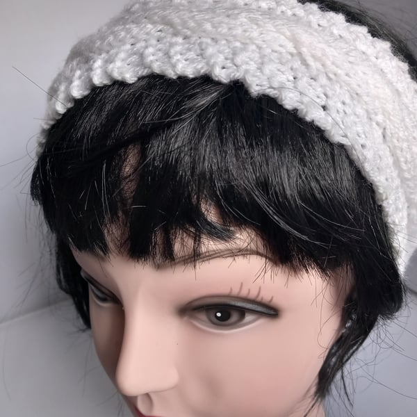 Cable knit headband earwarmers one size