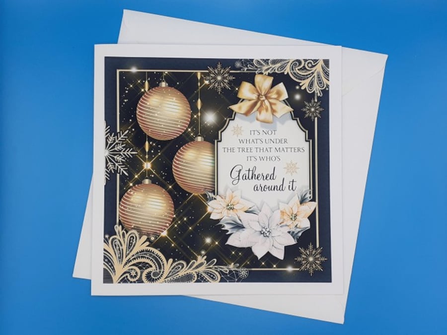 Christmas card, Large, Decoupaged, Handmade
