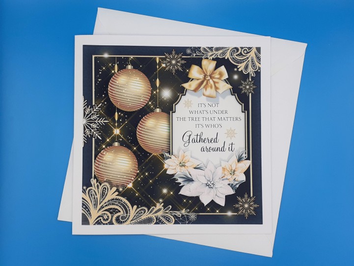 Christmas card, Large, Decoupaged, Handmade