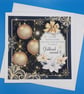 Christmas card, Large, Decoupaged, Handmade