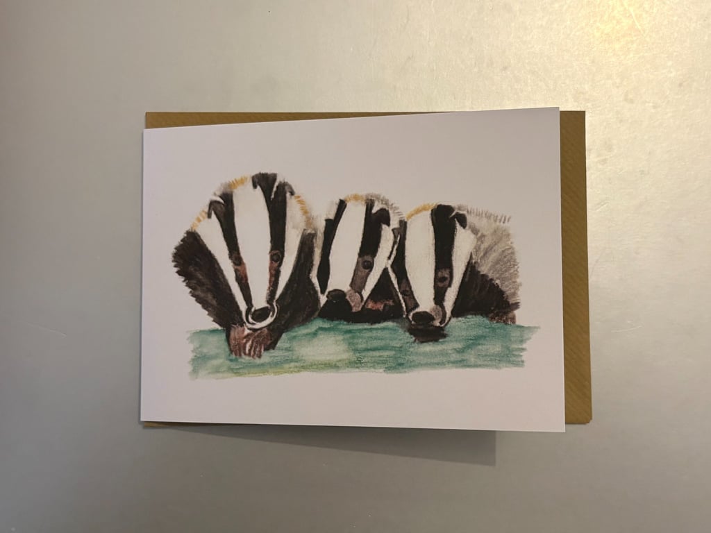 Badgers A5 Greeting Card