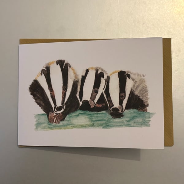 Badgers A5 Greeting Card