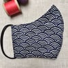 Reusable Japanese Pattern Blue Seas and Waves Fans Cotton Face Mask Adult Child 