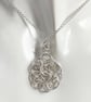 Sterling Silver Chainmaille Medallion Pendant Necklace - Image 1