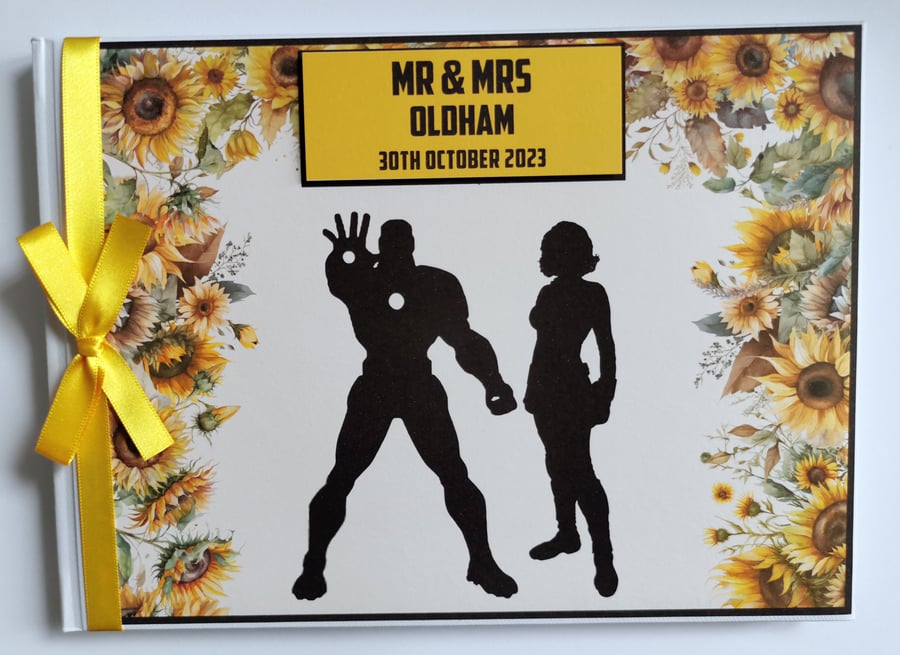 Iron man wedding guest book, superheroes wedding guest book