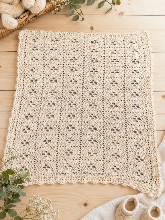 Handmade Crochet Baby Blanket - Soft Peach Baby Blanket - Baby Shower Gift 