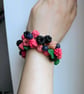 Raspberry bracelet, Realistic fruit jewellery, Cottagecore botanical gift