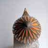 Carved raku fired bird (D2)