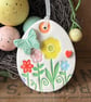 Pottery Easter Egg decoration with butterfly