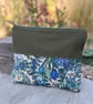 Vintage Flower Waltz linen book pouch zip bag clutch