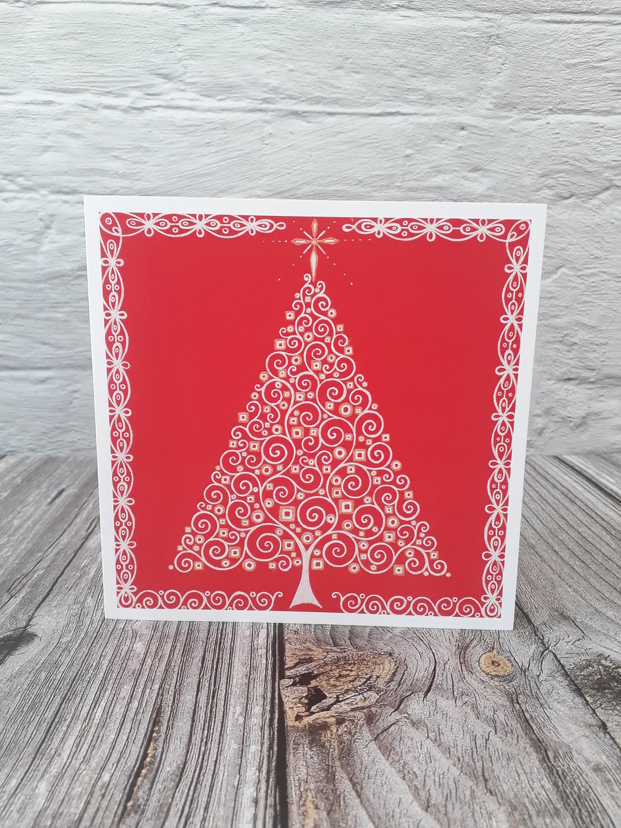 Christmas Cards, Tree blank fine art greeting cards for women or men 