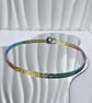 Rainbow Hematite Beaded Necklace Minimalist Gradient Statement Jewellery - Image 2