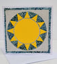 Handmade Bright Sun Fabric Greetings Card - Blank Card - Image 5