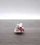 small glass cat figure with heart - Image 3