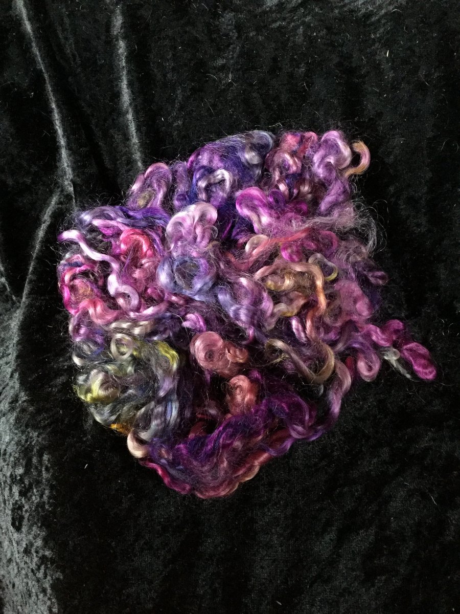 MoBair Kid Mohair Locks Hand Dyed Random Purple Pinks Burgundy 