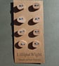 Set of eight small flat driftwood buttons - Image 4