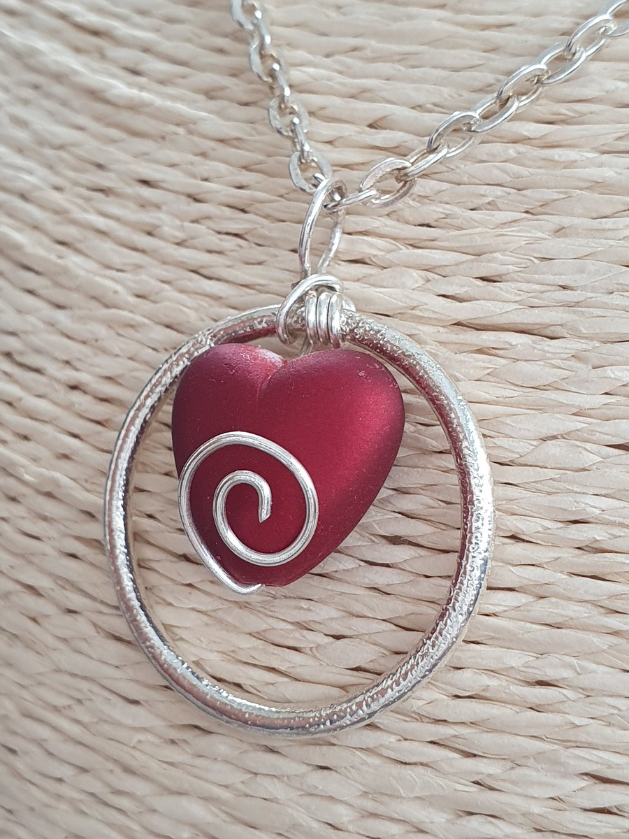 Spiral Heart Valentine Necklace