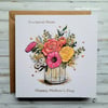 Mother's Day Card - flowers, card for mum, textured, dimensional