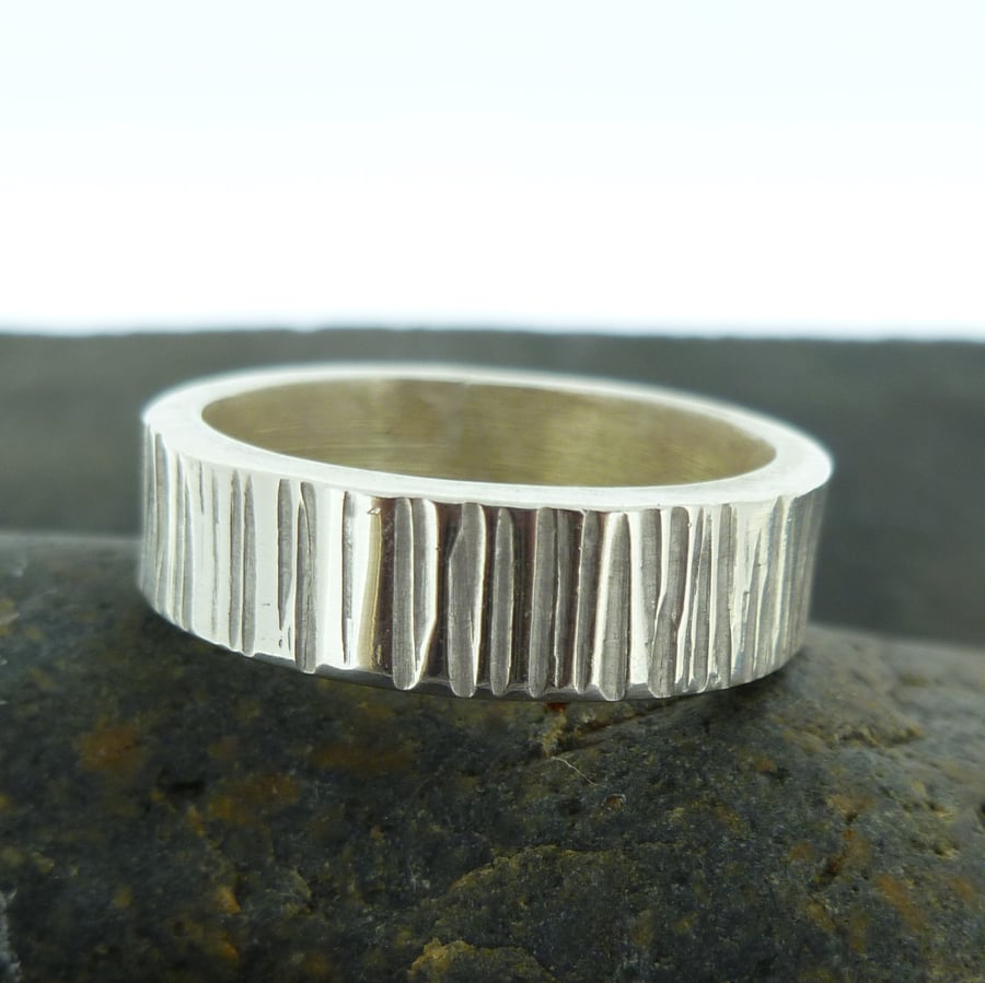 Textured Sterling Silver Ring 