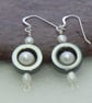 Sterling silver Hematite & Freshwater pearl earrings - Image 1
