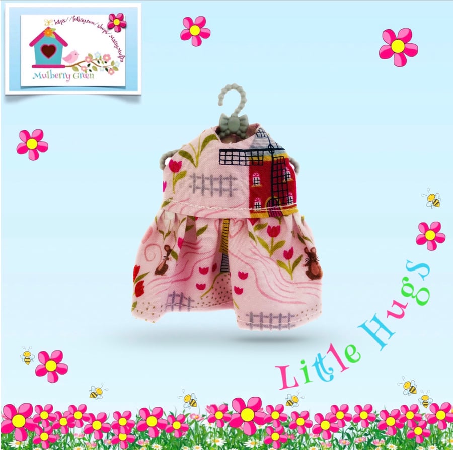 Mice and Windmills Dress to fit the Little Hugs dolls and Baby Daisy